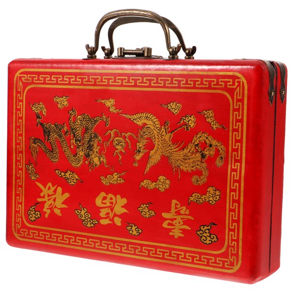 Chinese Mahjong Box Traditional Mahjong Tiles Storage Box Empty Rectangle Storage Box