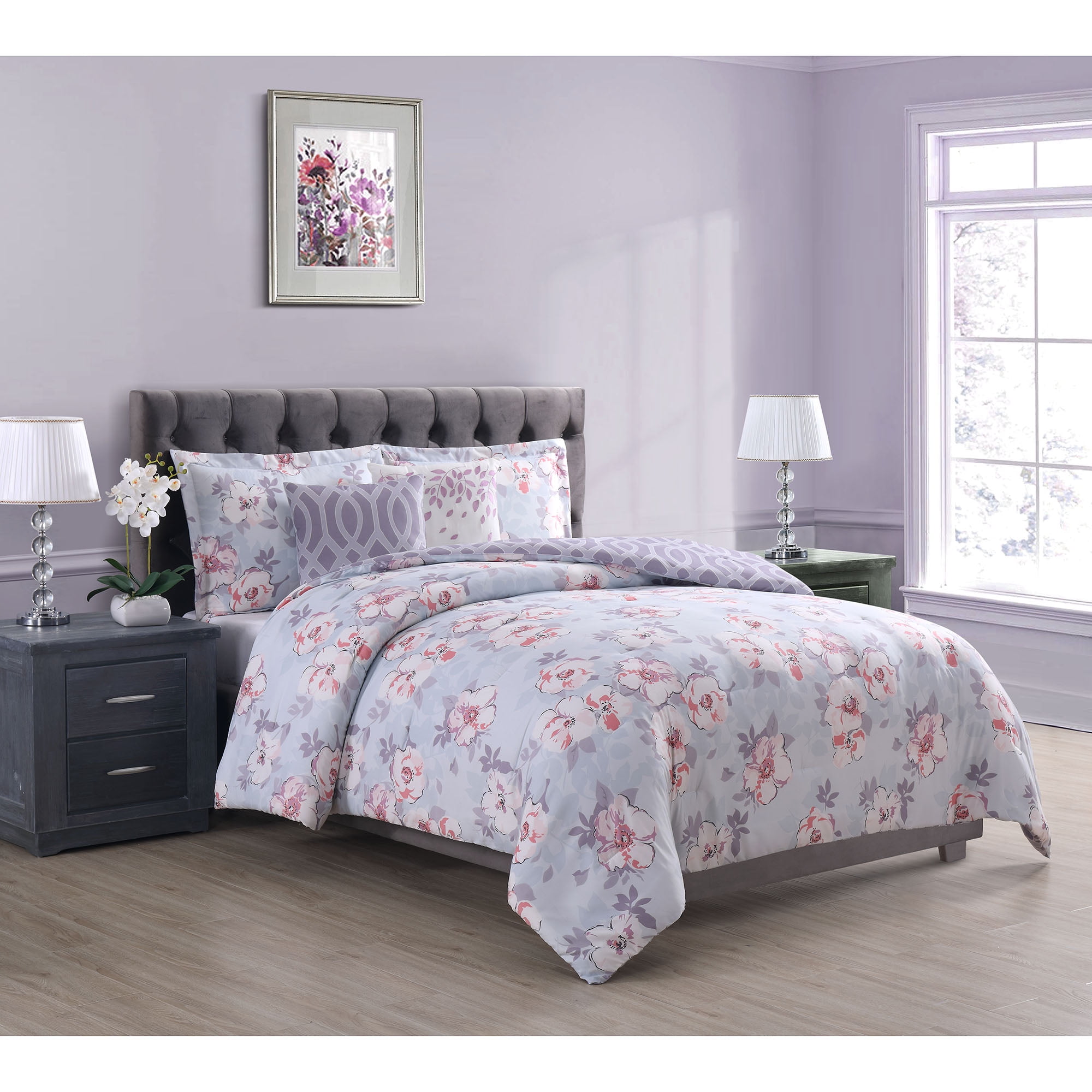 Penelope Floral 5-Piece Comforter Set, King - Walmart.com