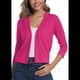 thumbnail image 2 of Cárdigan Corto de 3/4 para Mujer, Elegante, Color Rosa Rojo, XL, 2 of 7