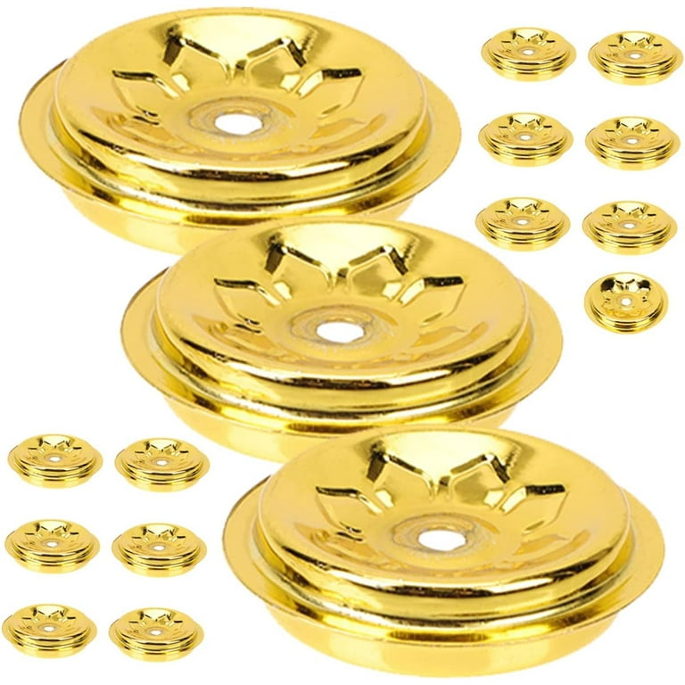 Wedding Ornament 12Pcs Floating Candle Wick Holder Metal Oil Candle  Floating Wicks Disc Butter Lamp Wick Holder Replacement Buddhist Supplies  Brass