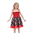 thumbnail image 1 of Robes pour Filles Bébé Tout-Petits Filles Été Imprimé Floral Robe à Bretelles Légère Décontractée avec Attaches Réglables pour Plage Robes Tout-Petits Rouge 2 Ans-3 Ans, 1 of 4