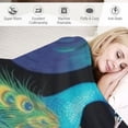 thumbnail image 3 of WERPE Peacock Flannel Blankets Gift for Mothers Day, Warm Decor  Throw Blanket Soft Air Conditioner Blanket Couch for Sofa Bed   White, 3 of 6