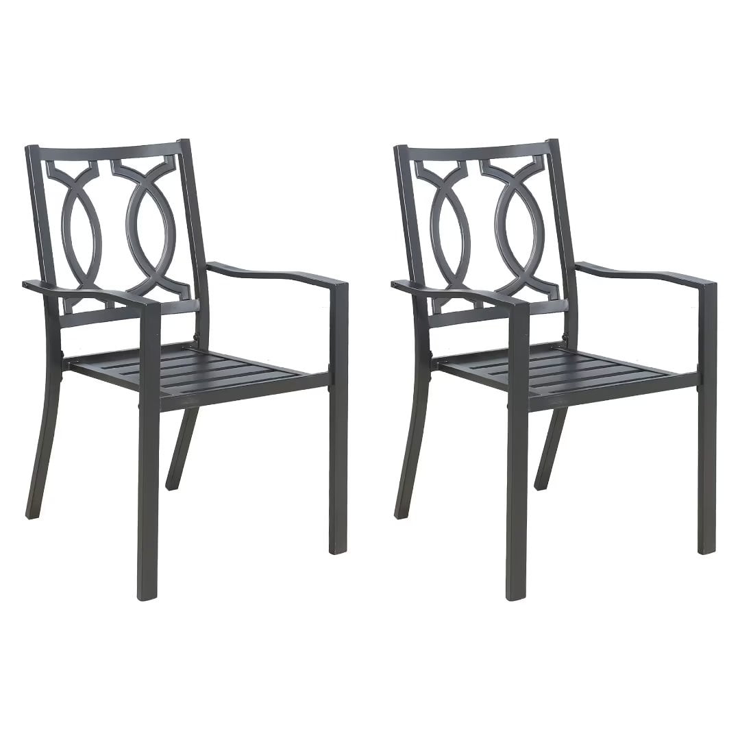 Ulax Furniture Outdoor Stackable Dining Chairs Ecaoting Steel Patio