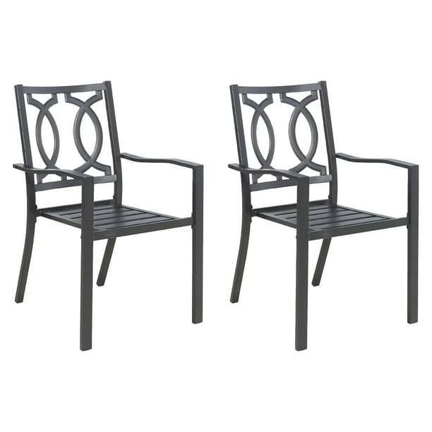 Ulax Furniture Outdoor Stackable Dining Chairs Ecaoting Steel Patio