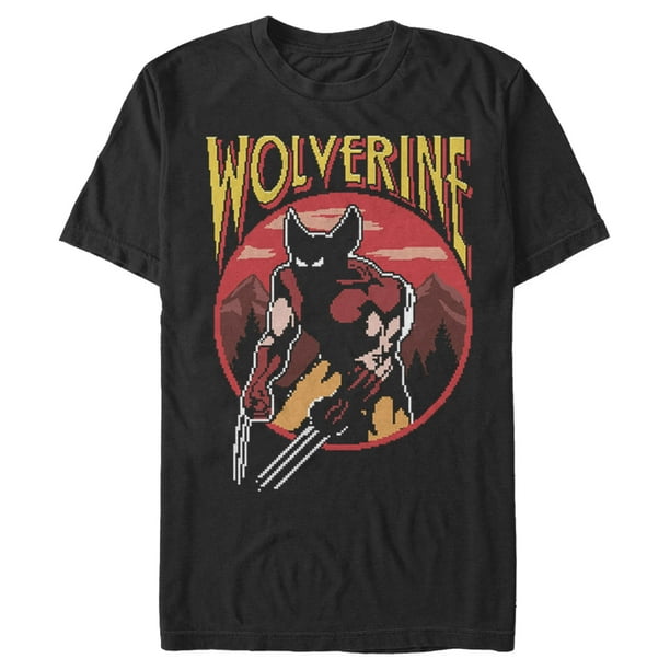 Men's Marvel X-Men Pixel Wolverine T-Shirt - Black - 3X Large
