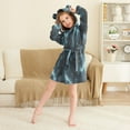 thumbnail image 3 of FORMRS Niños Bathrobe Unisex Hooded Robe Soft Plush Pajamas Sleepwear, Size 2-3T, Lightning Pattern, 3 of 7
