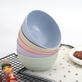 thumbnail image 6 of 3PCS Nordic Colored Wheat Straw Bowls Circular Shatter Resistant Plastic Tableware Bowls for Household Use, 6 of 9