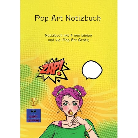 Pop Art Notizbuch: Notizbuch mit 4 mm Linien und viel Pop Art Grafik (Paperback)