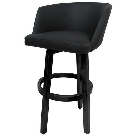 Extra Tall Swivel Wood Bar Stool 34" Joey - Vivian - Black Lava - Grey