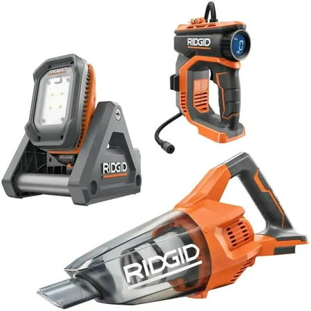 

18V Cordless 3-Tool Combo Kit with Hand Vacuum Digital Inflator and Flood Light (Tools Only)