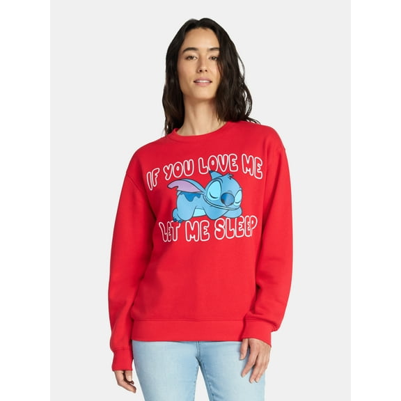 Stitch Women's Valentine's Day If You Love Me Graphic Sweatshirt, Sizes XXS-XXL