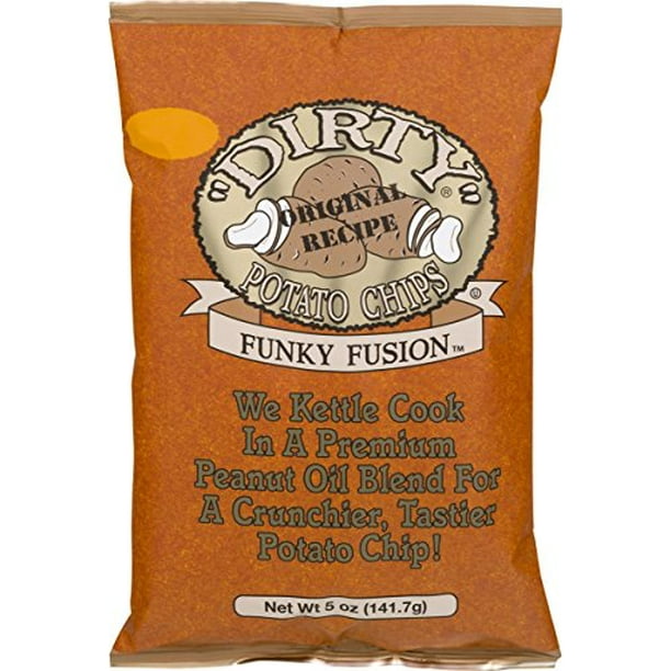 Dirty Brand Funky Fusion Potato Chips 5oz Bags (Pack of 6)