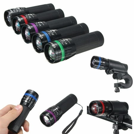 2000LM Q5 LED 3 Modes Flashlight Zoomable Torch Lamp Lantern Cycling Front Head Light with Bike Torch Mount