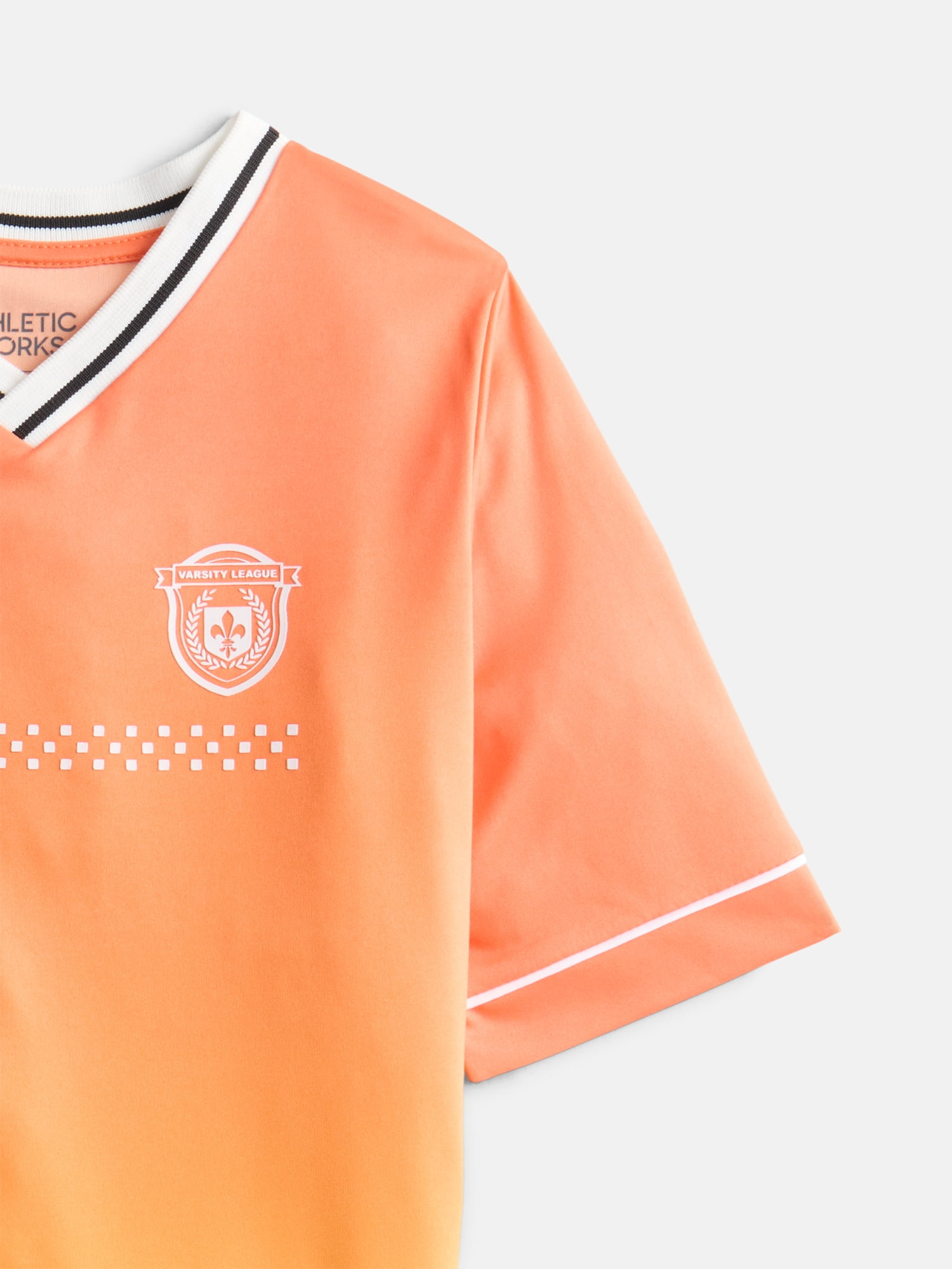 Athletic Works Boys Soccer Jersey Top with Short Sleeves, Sizes 4-18