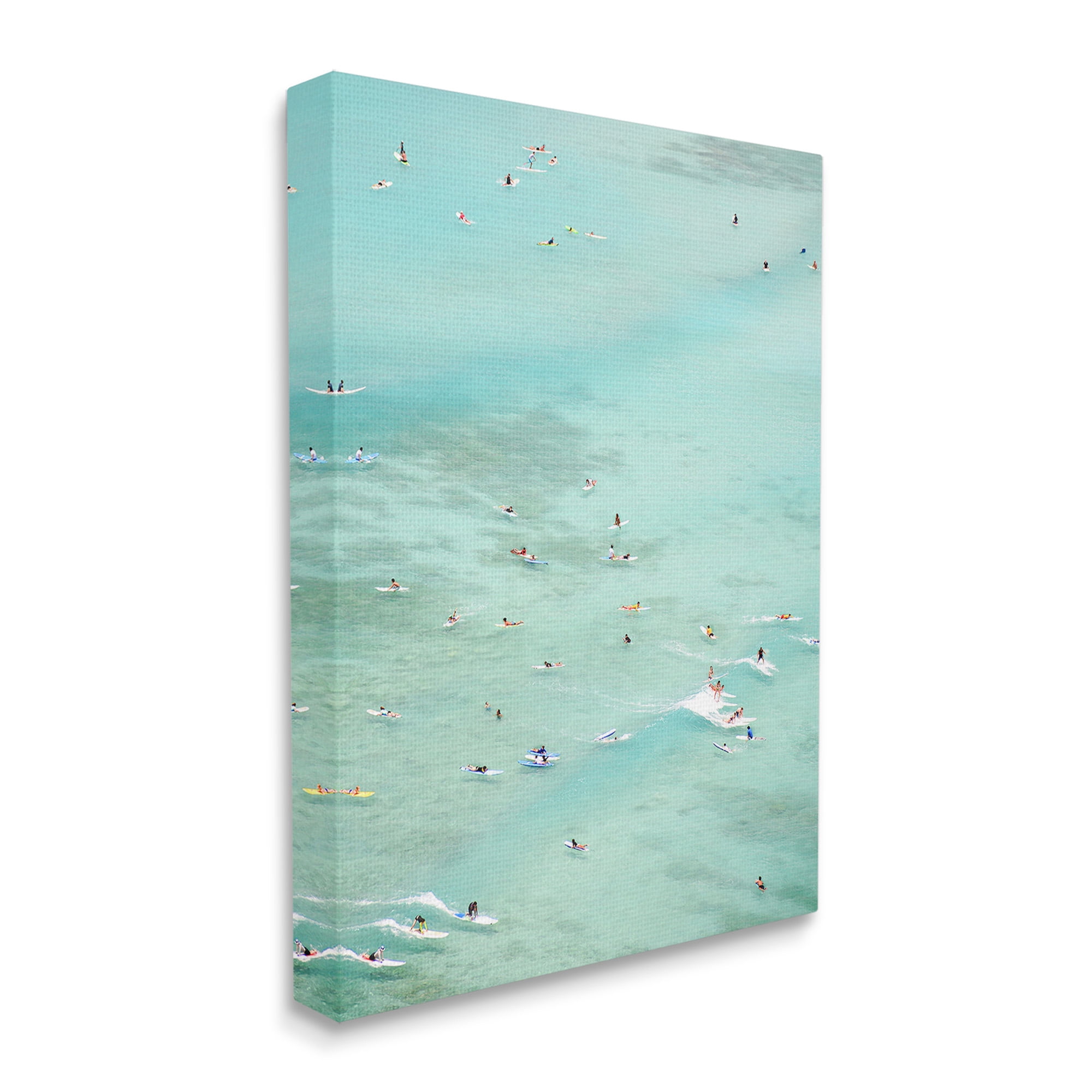 Stupell Industries People Swimming in Summer Landscape Painting Gallery Wrapped Canvas Art Print Wall Art, 24 x 30