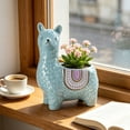 thumbnail image 4 of Maceta de Alpacas de Cerámica con Agujero de Drenaje, Pequeño Recipiente Decorativo para Plantas para Escritorio y Decoración del Hogar, Blanco, Azul, Rojo, 4 of 6