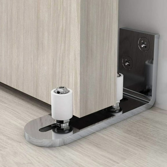 Adjustable Floor Guide Wall/Door Bottom Guide For Sliding Wooden Door Stainless Steel- Silver