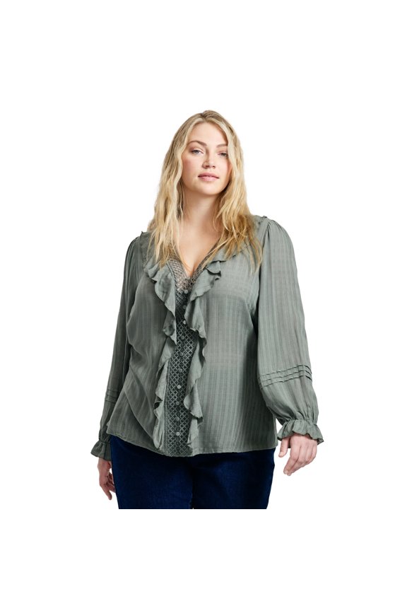 Women's Plus Size Ruffle Love Shirt