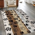 thumbnail image 4 of Area Rug for Living Room, Cute Dog Claws Non-Slip Indoor Large Carpet for Bedroom/Dining Room, Farmhouse Brown Grey Wooden Puppy Pawprints Washable Low-Profile Rectangle Floor Runner Rugs - 4 x 6 Ft, 4 of 7
