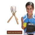 thumbnail image 3 of 8 Sets Baseball Stand Baseball Holders for Balls Display Baseball Bat Wooden Display Stand Holder Display Baseball, 3 of 7