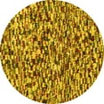 thumbnail image 1 of Ahgly Company Machine Washable Indoor Round Abstract Yellow Modern Area Rugs, 5' Round, 1 of 4