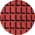 thumbnail image 1 of Ahgly Company Machine Washable Indoor Round Abstract Red Modern Area Rugs, 3' Round, 1 of 4