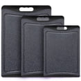 thumbnail image 3 of Extra Large Cutting Boards, AOKIWO Plastic Cutting Boards for Kitchen (Set of 3)Meat, Veggies Cutting Board Set Dishwasher Chopping Board with Juice Grooves Easy-Grip Handles, Dark Grey, 3 of 10