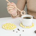 thumbnail image 3 of Drink Coasters, Daisies Flowers Yellow -PVC Leather Coasters Sets of 4 for Tabletop Protection - Bar Accessories, Coasters for Drinks Cup Aesthetic Coasters Home Office Decor Octagon, 3 of 5