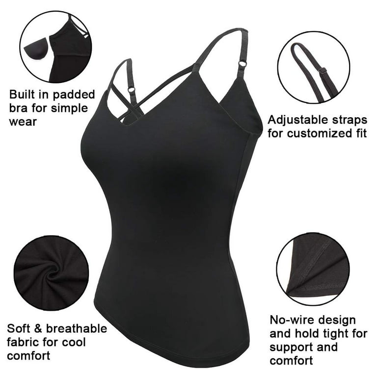 Anyfit Wear Camisoles for Women with Built in Bra Adjustable Strap