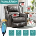 MEETWARM Massage Swivel Rocker Recliner with Heat and Vibration, Manual