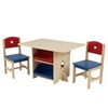 KidKraft Wooden Star Table & Chair Set with 4 Bins, Red, Blue & Natural, Ages 3+ Years