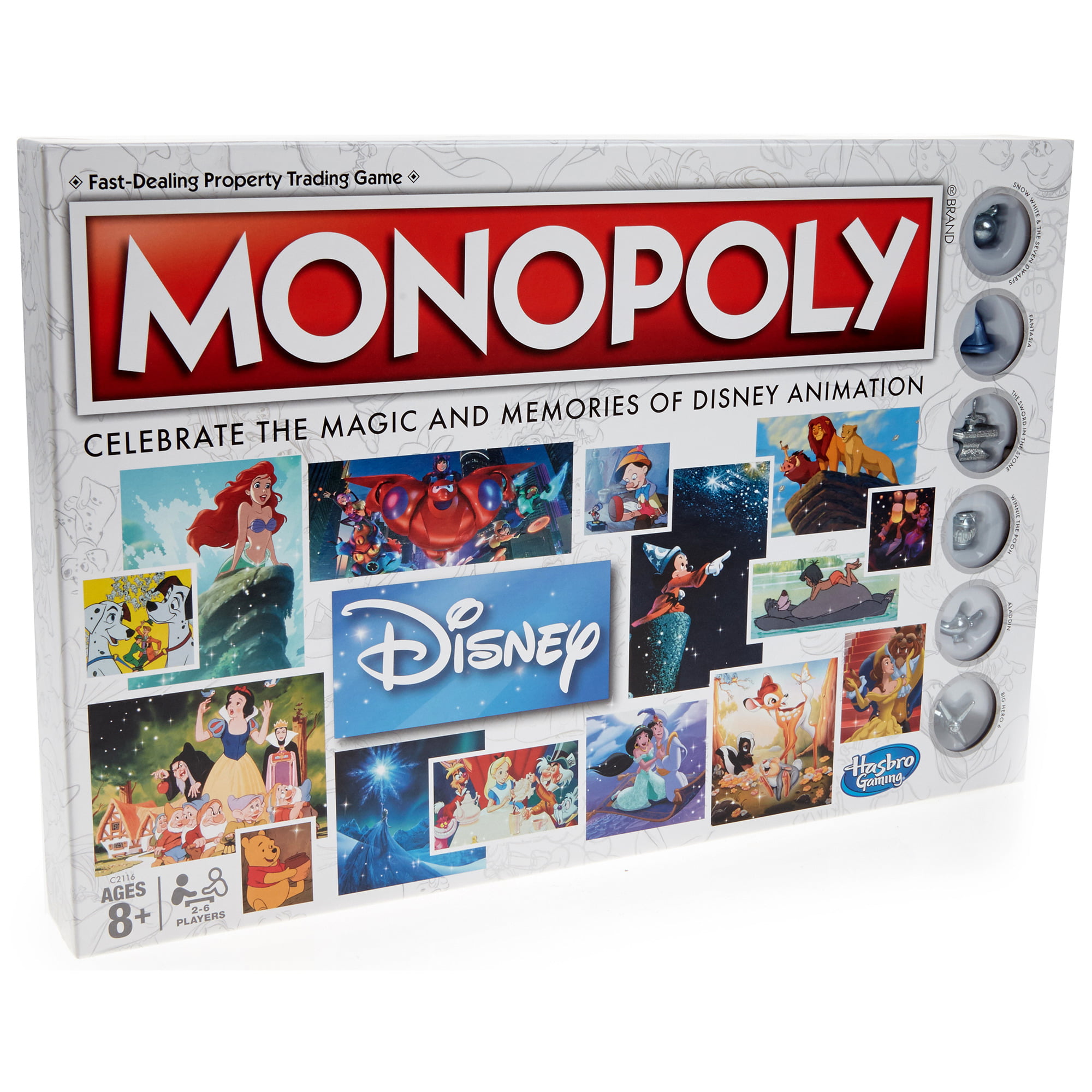 kalender Soms Alfabetische volgorde Monopoly: Disney Animation Edition, For 2-6 Players - Walmart.com