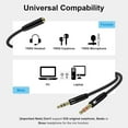 thumbnail image 4 of PC Headset Splitter Cable 3.5mm Mic AUX Audio Computer Headphone Microphone Splitter Compatible with Astro A10 A40, Turtle Beach, HyperX Cloud SteelSeries, Sennheiser, Razer Gaming Smartphone Headsets, 4 of 8