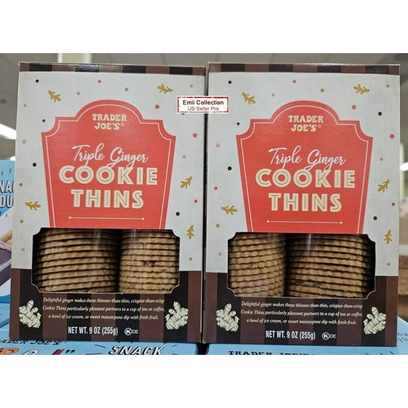 Trader Joe’s Triple Ginger Cookies Thins 9oz 255g (2 Boxes)