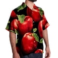 thumbnail image 2 of Fruit Men's Button Down Hawaiian Poplin Shirt Summer Beach Printed Casual Short Sleeve Unisex Shirts, 2 of 6