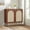Walnut, variant on JOMEED Sideboard Buffet Storage Cabinet with 2 Natural Rattan Decor Doors, Accent Small Cabinet with Solid Wood Feet and Adjustable Shelf for Living Room, Entryway and Hallway