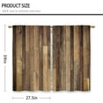 thumbnail image 4 of Brown Farmhouse Wooden Barn Door Kitchen Curtains Country Wood Western Small Short Cafe Window Curtains Rustic Vintage Bathroom Drapes Treatment Tier Curtains 2 Panels (27.5x39 Inch), 4 of 6
