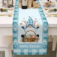 thumbnail image 1 of Easter Gnome Table Runner Spring Family Bunny Carrot Table Cloth Dining Decor, 1 of 4