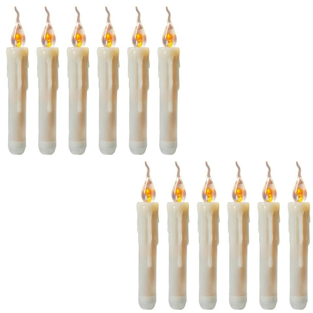 12 Velas Led Cónicas Sin Llama Que Funcionan con Pilas, Velas Falsas