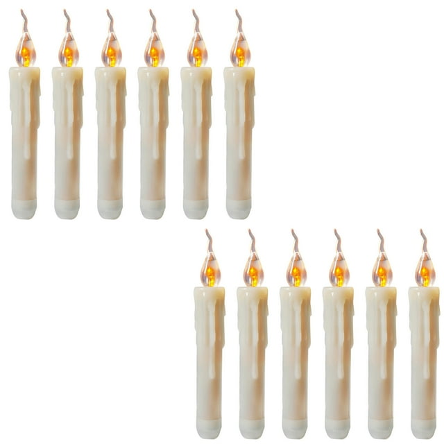 Amzcrzy Wax Lamp 12Pcs Battery Operated Flameless Led Taper Candles Lights Fake Candles Home Decor Room Decor Home and Kitchen Dorm Room Essentials Dorm Decor