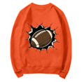 thumbnail image 7 of NMMUED Womens Game Day Sweatshirt Football Graphic Print Pullover Long Sleeve Crewneck Casual Tops Orange XL, 7 of 7