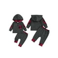 thumbnail image 2 of Baby Toddler Boys Pants Clothing Set, 0 6 12 18 24 Months 2T 3T Plaid Long Sleeve Hoodie with Elastic Waist Sweatpants Infant Outfits, 2 of 9