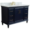 thumbnail image 5 of 49 in. Single Wooden Vanity  Blue with White Carrara Marble Oval Sink, 5 of 14
