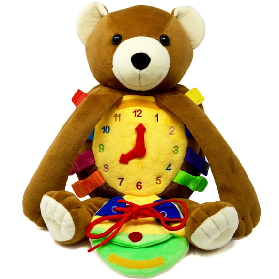 Buckle Toy Billy Bear Backpack - Backpack Learning Activity for Toddlers, Develops Fine Motor Skills, Travel