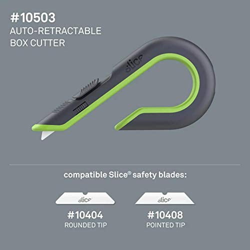Slice Auto-Retractable Box Cutter, Heavy Duty Utility Knife, Safe Ceramic Blade Lasting 11x Longer than Metal, 1 Pack CA2