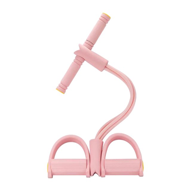 Lipstore Bande de Résistance aux Pédales 4 Tubes Corde de Traction pour Amincissement Abdominal Pilates Rose