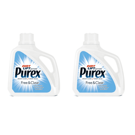 (2 pack) Purex Liquid Laundry Detergent, Free & Clear, 150 Fluid Ounces, 100 (Best Laundry Detergent For Towels)