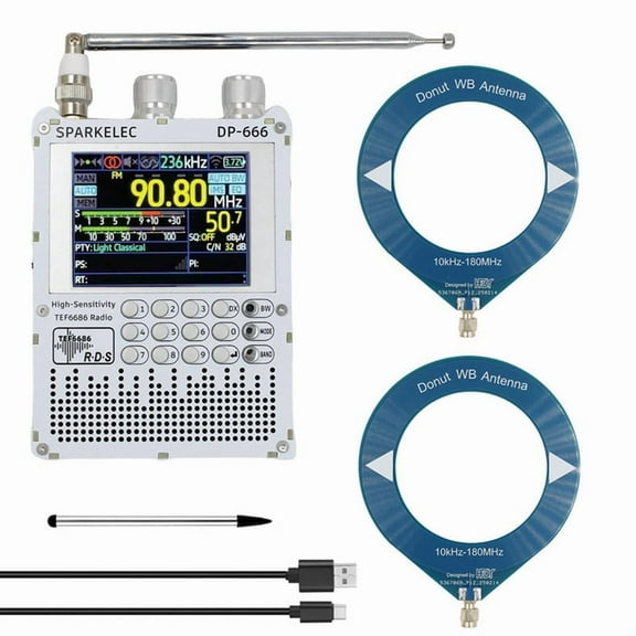 TEF6686 Radio DP-666 Full Band FM/LW/MW/SW Shortwave High Sensitivity Radio ESP32 RDS 2.8 Inch IPS Touch Screen