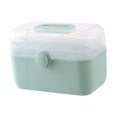 thumbnail image 1 of Tnarru Storage Box Bin Organizer with Lid W/ Lock Family Detachable Case First Aid Carrying Case for Travel Car , Green M, 1 of 3