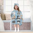 thumbnail image 7 of FORMRS Wearable Blanket Hoodie with Sleeves for Kids Cozy Flannel Sweatshirt, Vibrant Cute Cat, 7 of 7